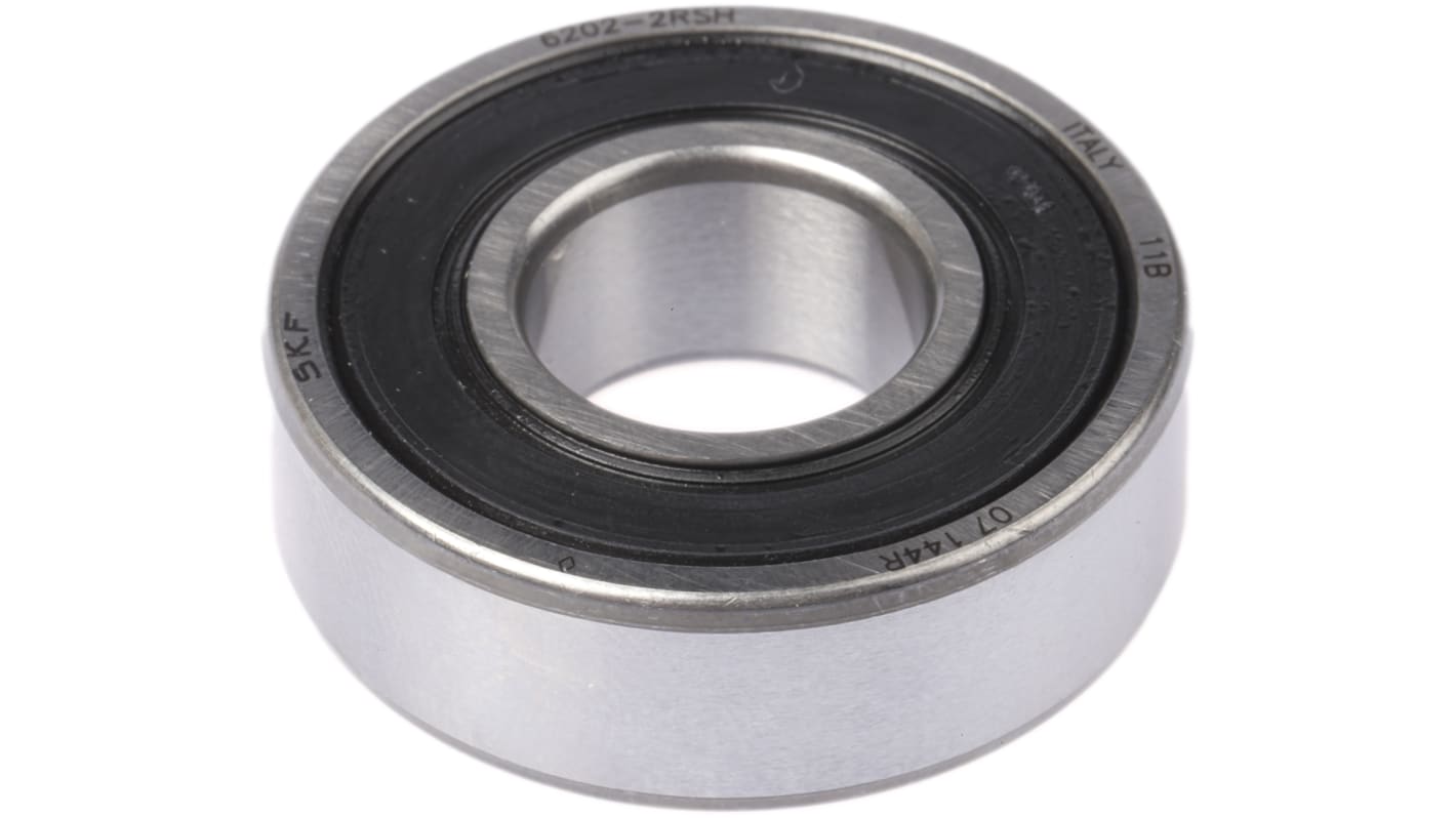 SKF 6202-2RSH Single Row Deep Groove Ball Bearing- Both Sides Sealed 15mm I.D, 35mm O.D