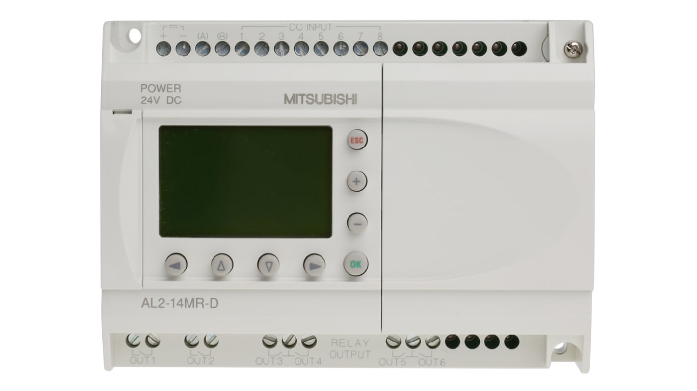 Mitsubishi Electric Alpha 2 Series Logic Module, 24 V dc Supply, Relay Output, 8-Input, Analogue Input