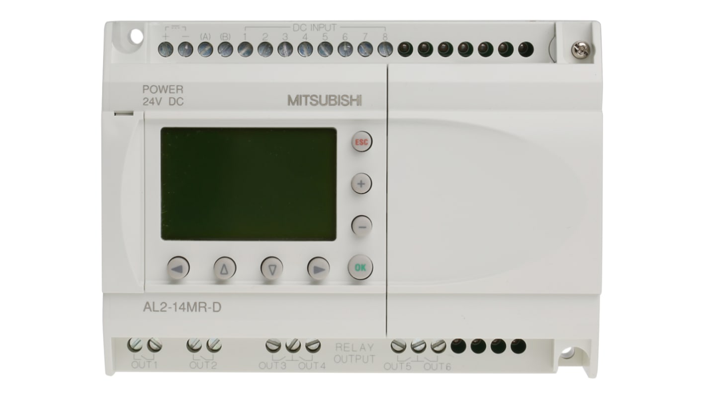 Mitsubishi Alpha 2 Series Logic Module, 24 V dc Supply, Relay Output, 8-Input, Analogue Input