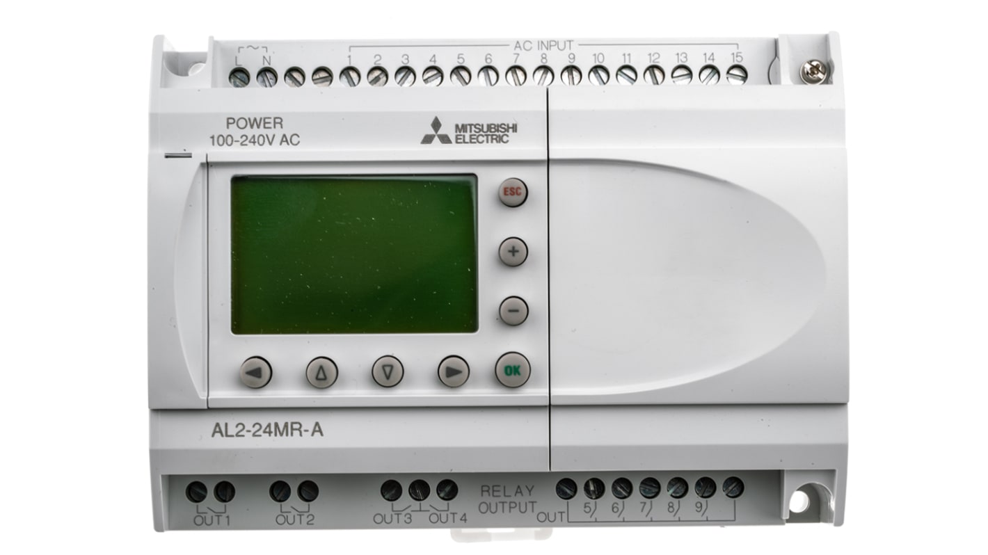 Mitsubishi Alpha 2 Series Logic Module, 100 → 240 V ac Supply, Relay Output, 15-Input, Digital Input