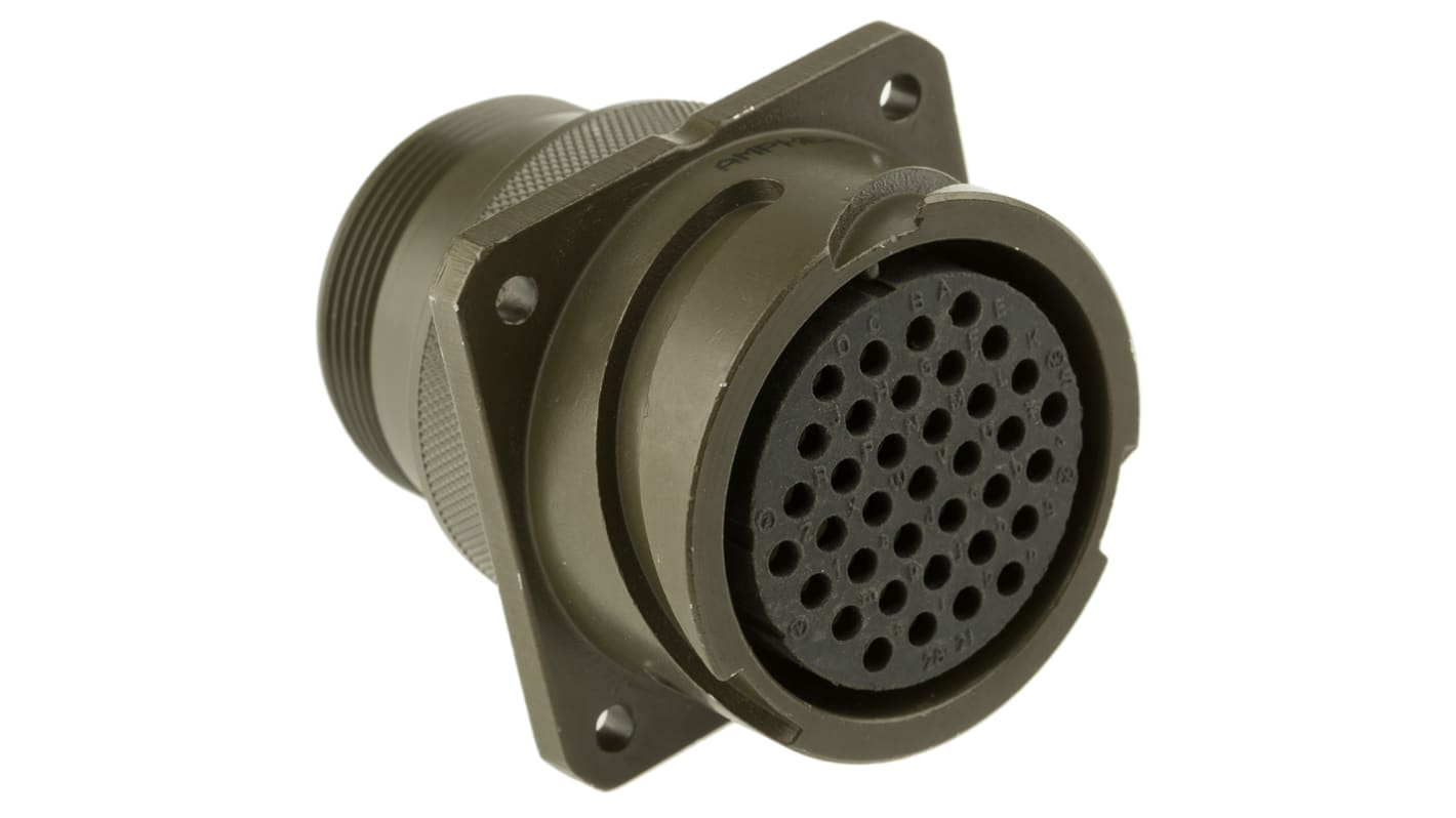 Amphenol Limited, 97B, Brass 37 Way Wall Mount MIL Spec Circular Connector Receptacle, Socket Contacts,Shell Size 28,