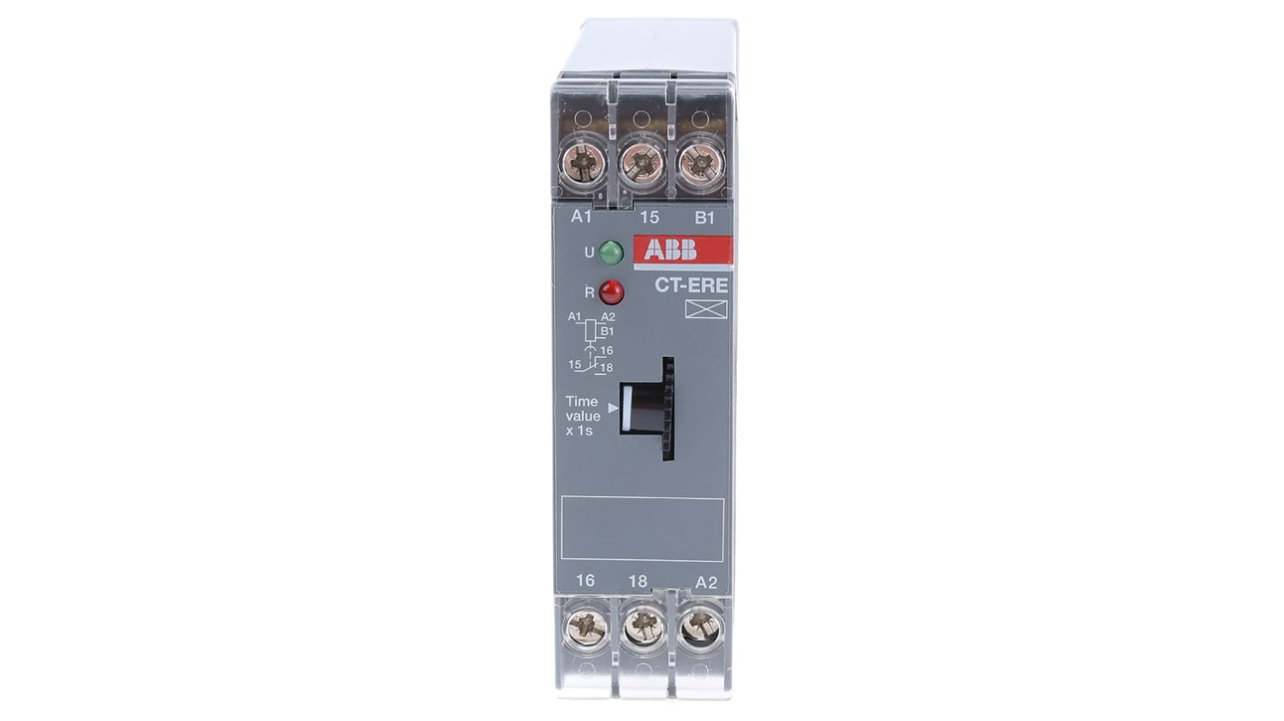 ABB シングル タイマーリレー, 3 → 300s, 24V ac, SPDT, DINレール, 1SVR シリーズ
