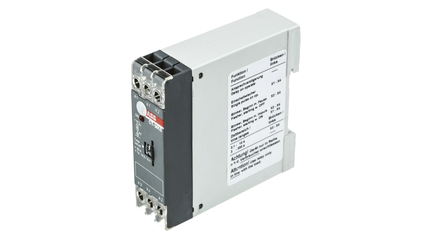 ABB 多機能 タイマーリレー, 0.1 → 300s, 24 → 240V ac/dc, ソリッドステート, DINレール, 1SVR シリーズ