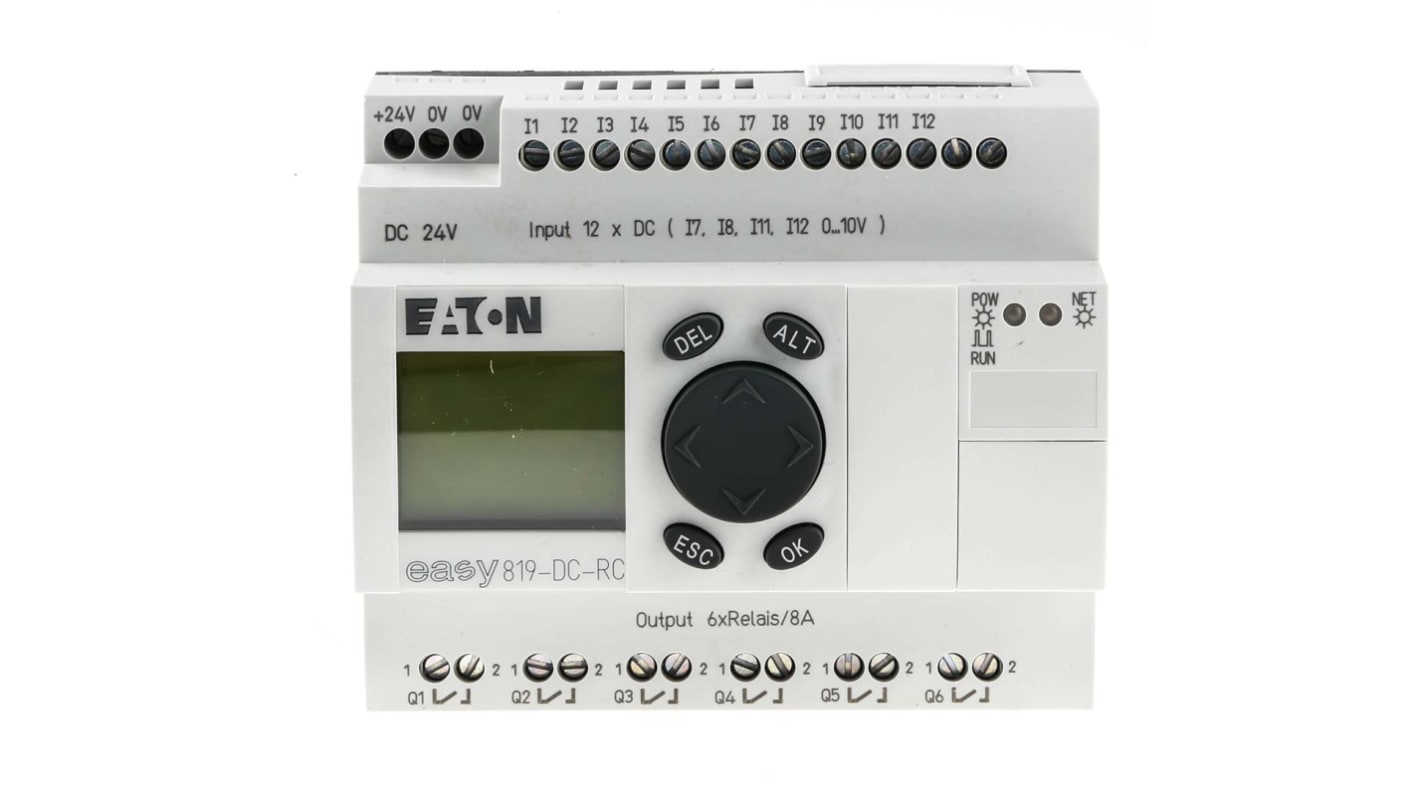 Módulo de E/S PLC Eaton, Serie Easy 800, 18 x Entrada/Salida, 20,4 → 28,8 V dc, 90 x 107,5 x 72 mm