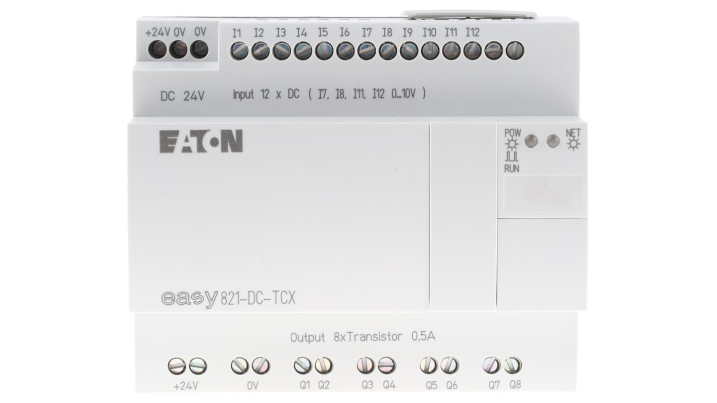 Eaton easy Logic Module, 24 V dc Transistor, 12 x Input, 8 x Output Without Display