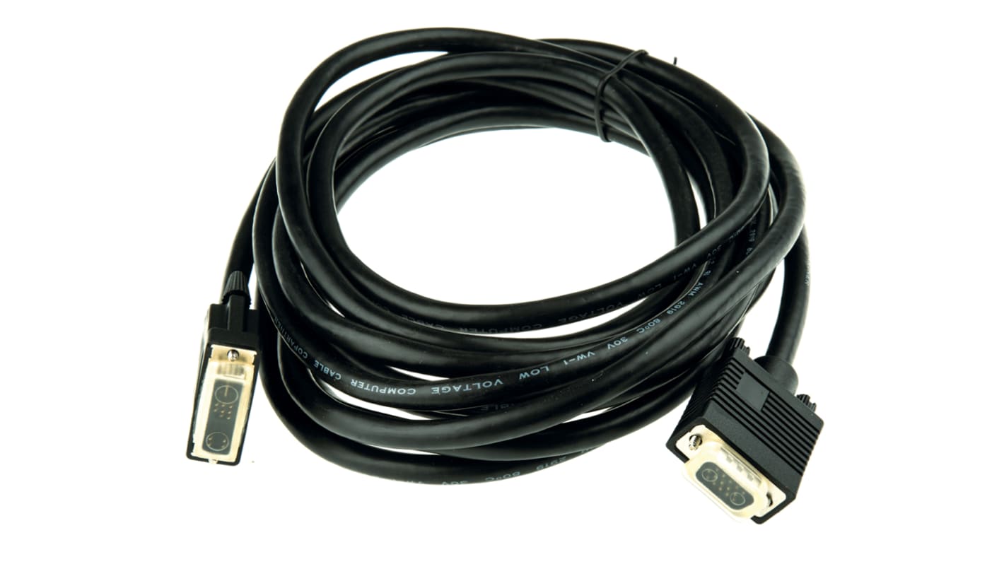 Roline, Male DVI-A to Male VGA Cable, 5mBlack sheath