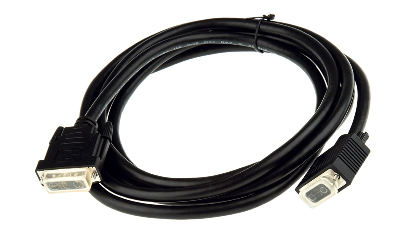 Roline Sort DVI-kabel, Han til Han, 3m