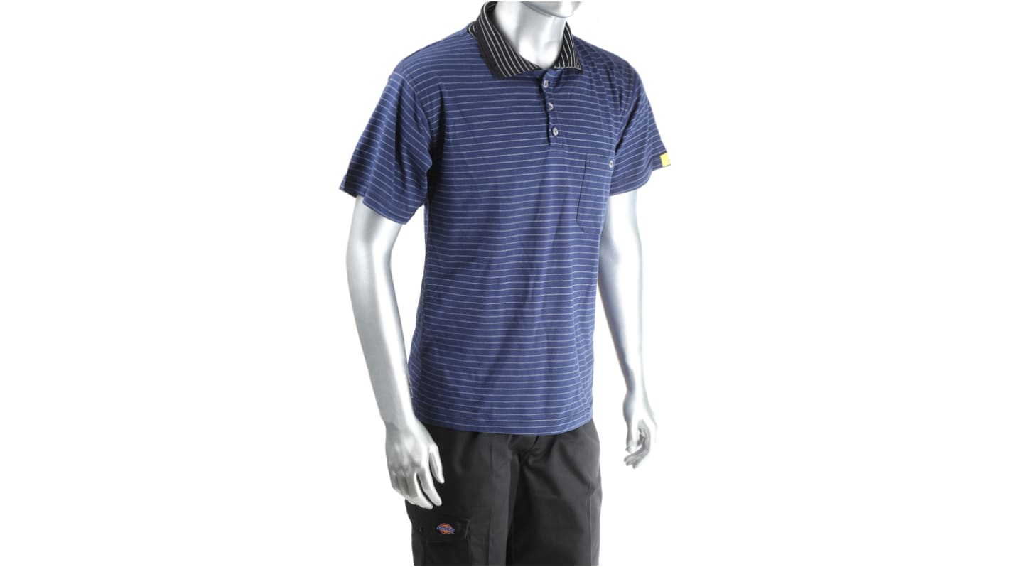 RS PRO Blue Cotton, Polyester Polo Shirt, UK- L, EUR- L