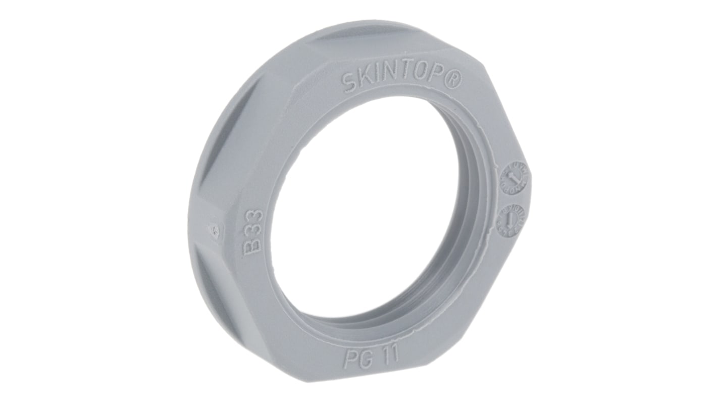 Lapp Grey Flame Retardant, Halogen Free Fibreglass PA Cable Gland Locknut, PG11 Thread, IP68