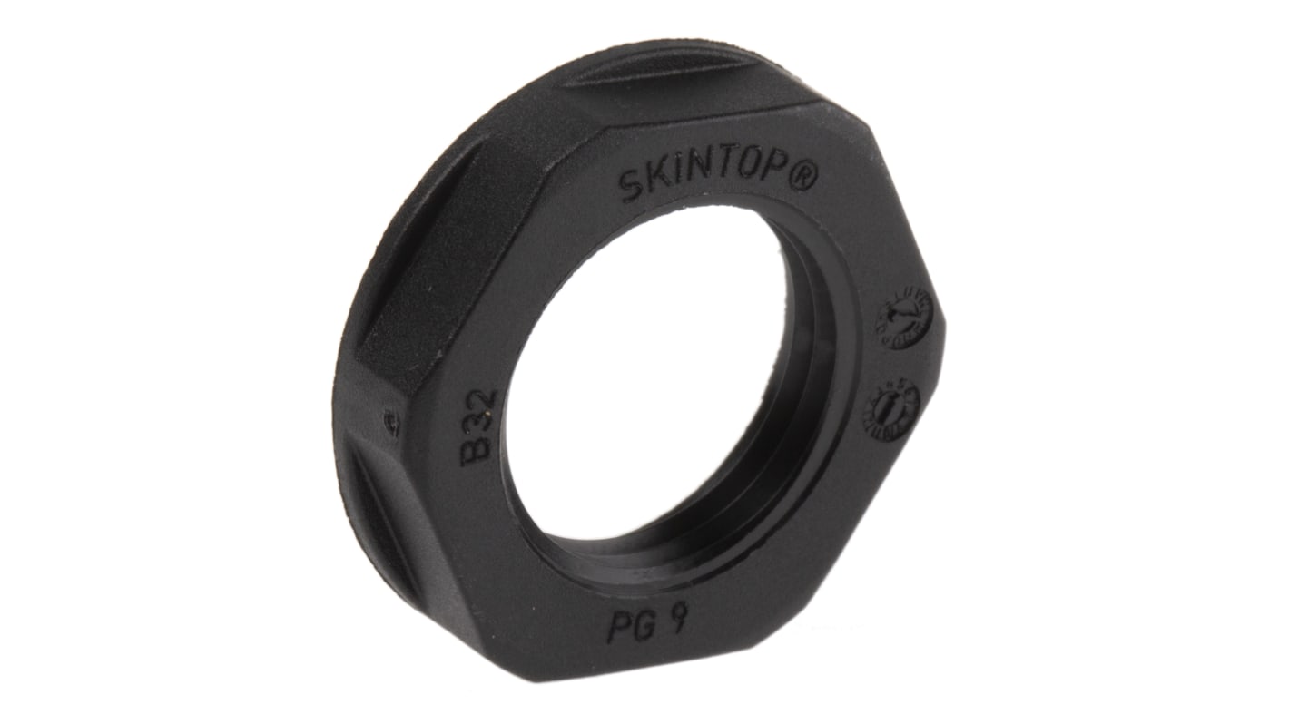 Lapp Black Fibreglass PA Cable Gland Locknut, PG9 Thread, IP68