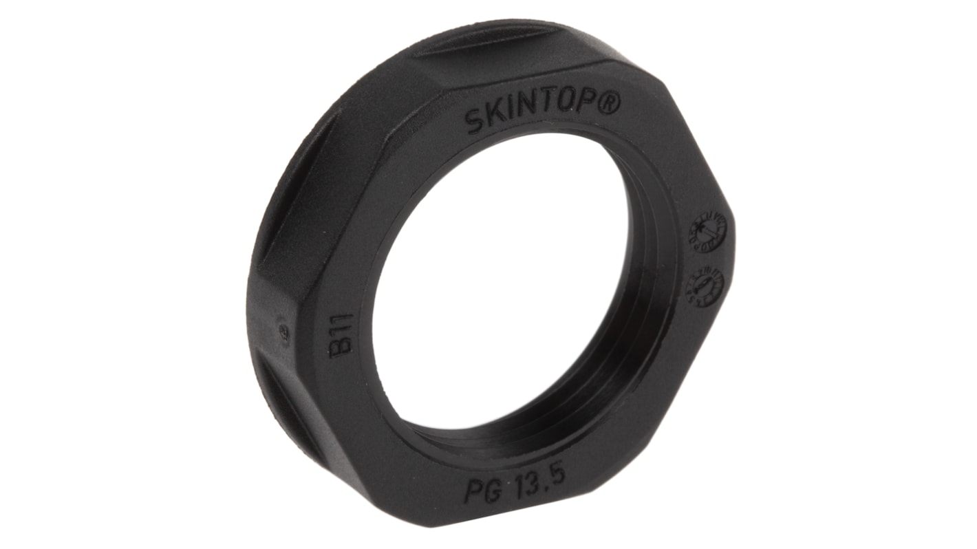 Lapp Black Fibreglass PA Cable Gland Locknut, PG13.5 Thread, IP68