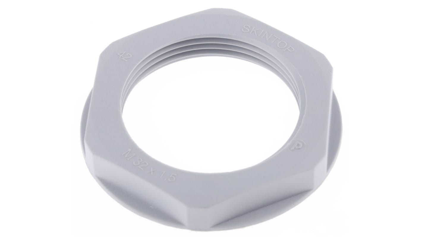 Lapp Grey Flame Retardant, Halogen Free Fibreglass PA Cable Gland Locknut, M32 Thread, IP68