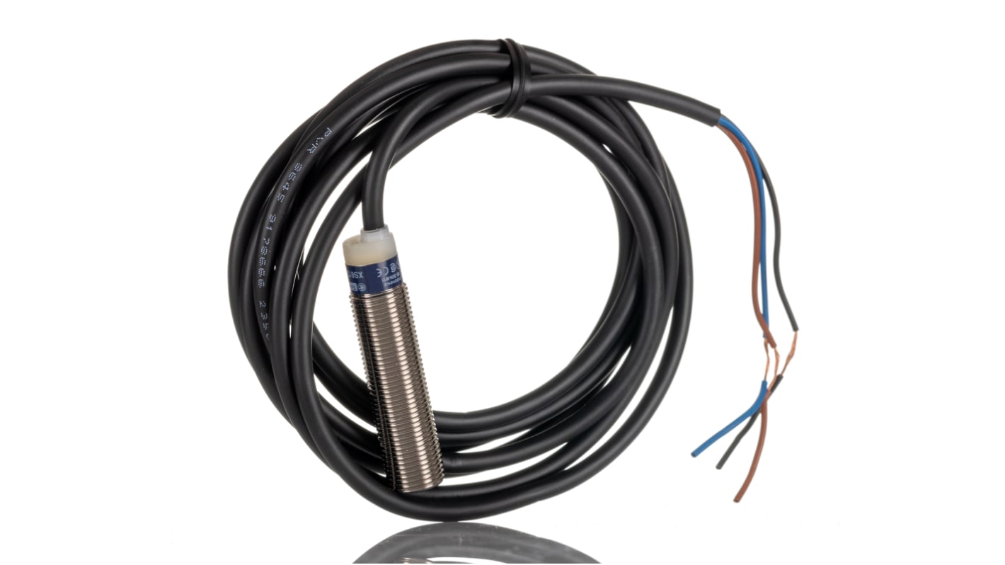 Telemecanique Sensors Inductive Barrel Proximity Sensor, M12, 4 mm Detection, PNP NO, 12 → 48 V dc