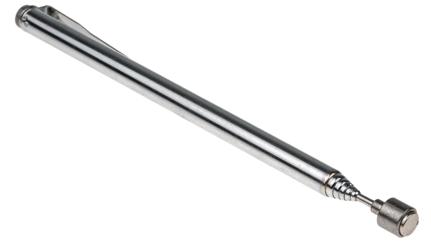 RS PRO 500g Lift Capacity Magnetic, Telescopic Extendable Pick Up Tool, 640 mm Chrome Plated Steel