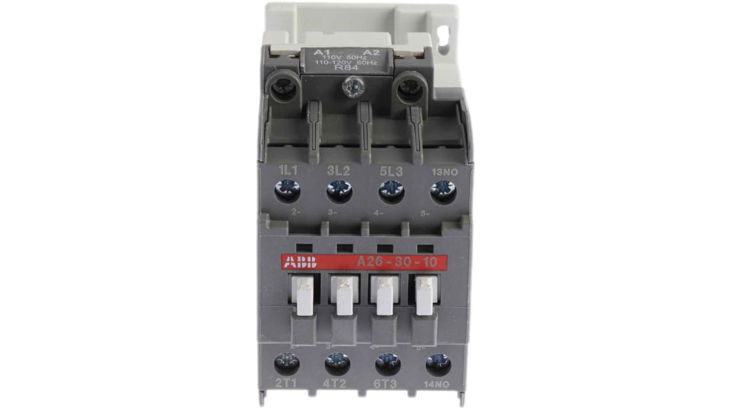 ABB A Line Series Contactor, 110 V ac Coil, 3-Pole, 45 A, 11 kW, 3NO, 690 V ac