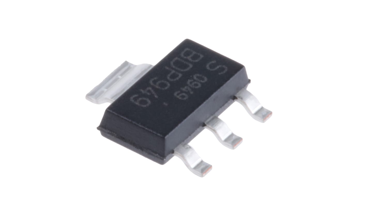 Infineon BDP949 NPN Transistor, 3 A, 60 V, 3 + Tab-Pin SOT-223