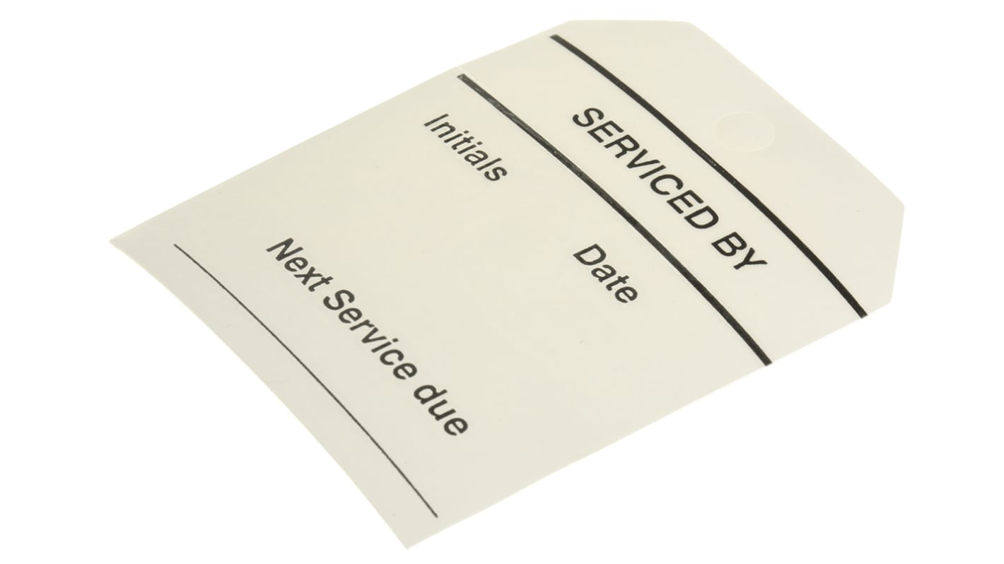 RS PRO Pre-Printed Tie Label-Serviced By-. Quantity: 50