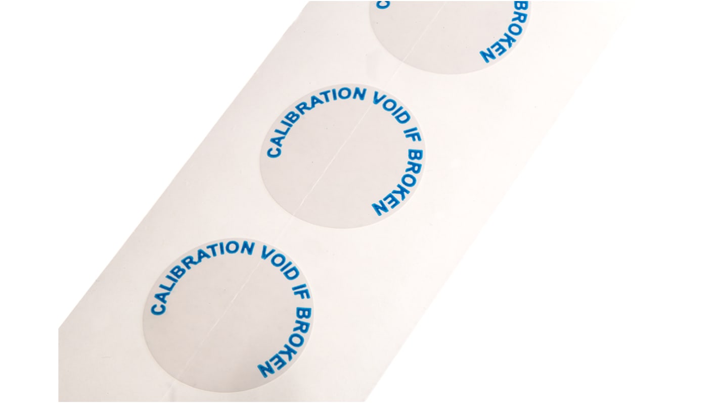 RS PRO Adhesive Pre-Printed Adhesive Label-Calibration Void If Seal Broken-. Quantity: 90