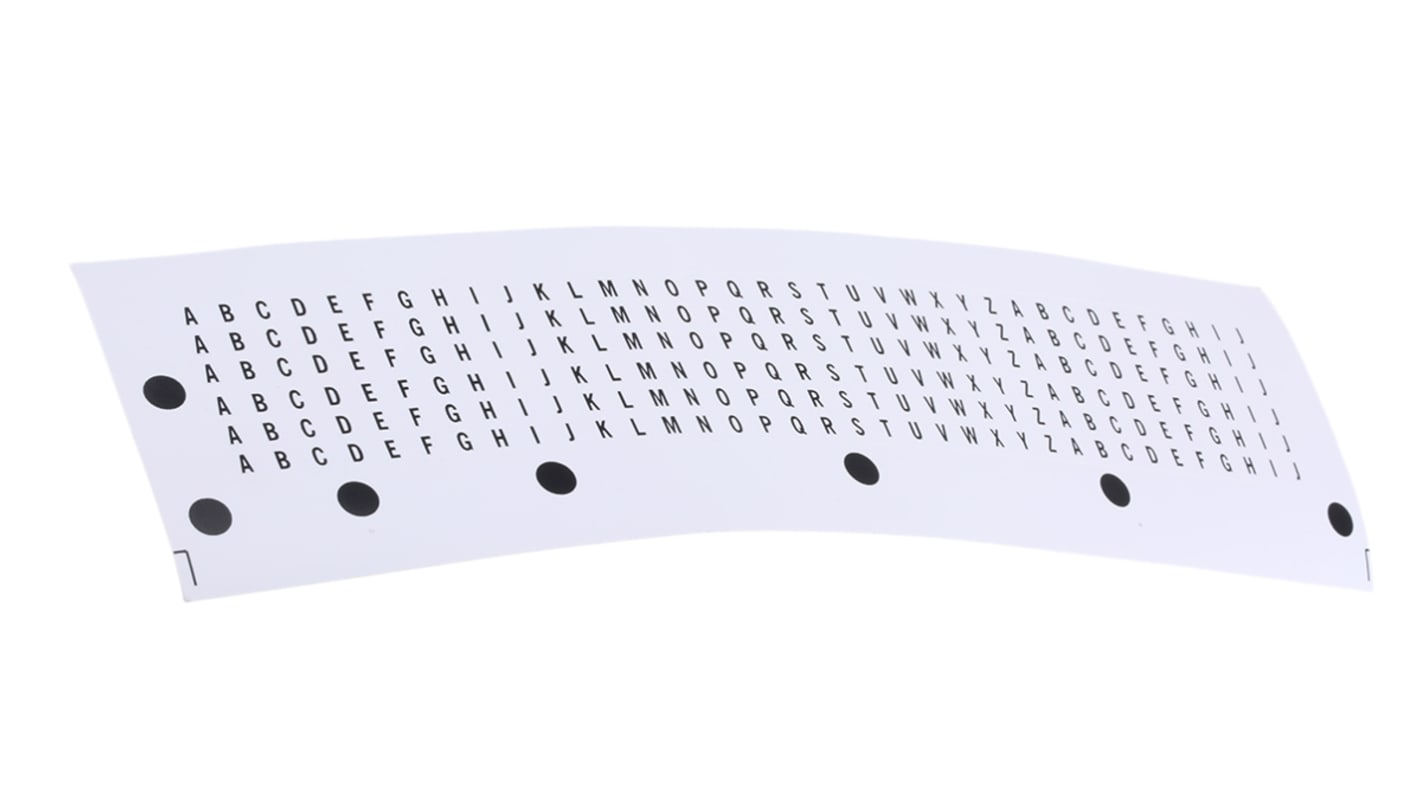 RS PRO Black Self Adhesive Letters, 4mm Character Height