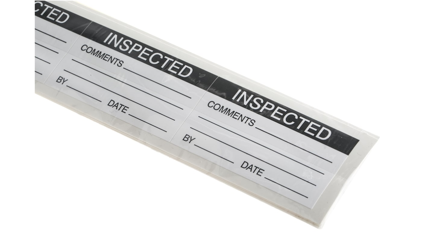 Etiqueta adhesiva preimpresa, RS PRO, 30 Etiquetas Inspected