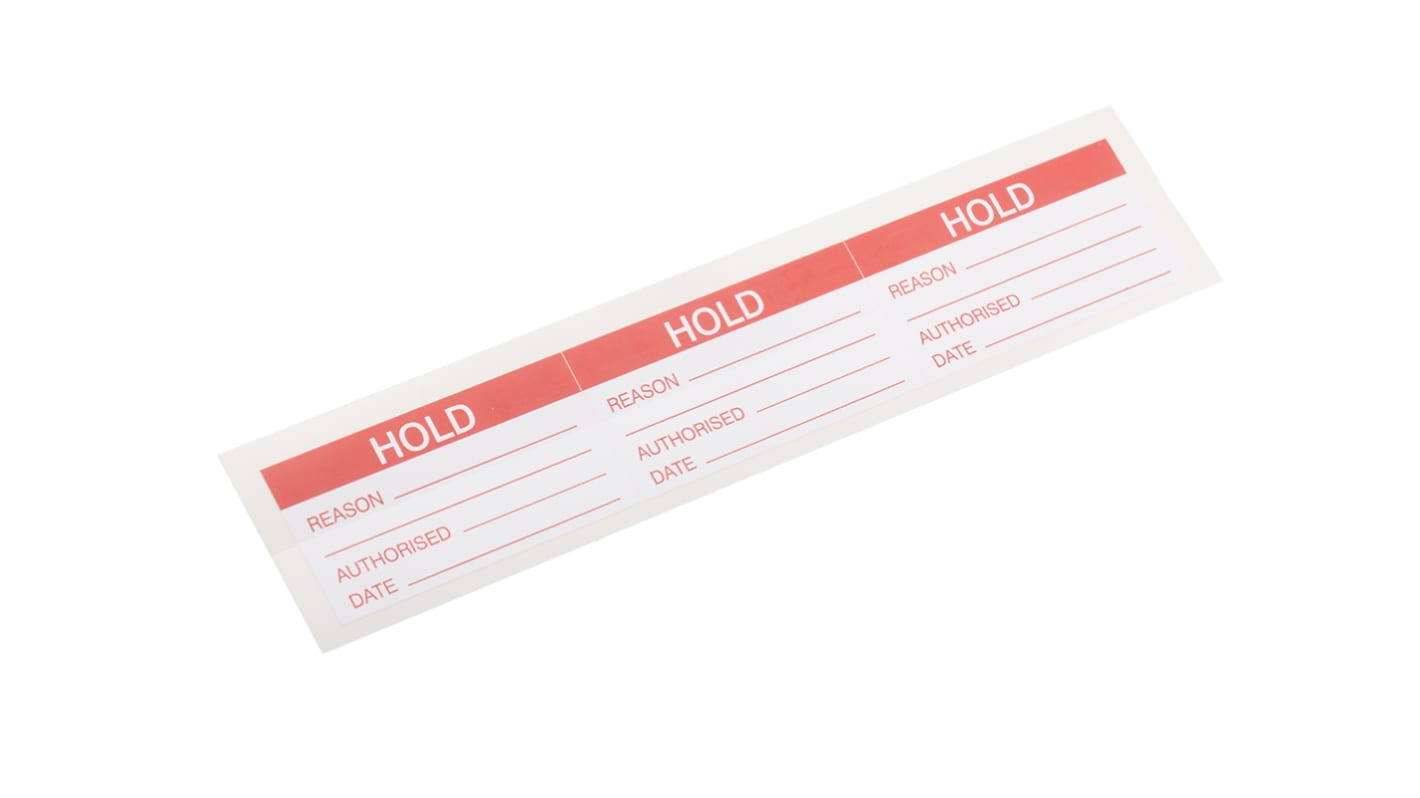 RS PRO Adhesive Pre-Printed Adhesive Label-Hold-. Quantity: 30