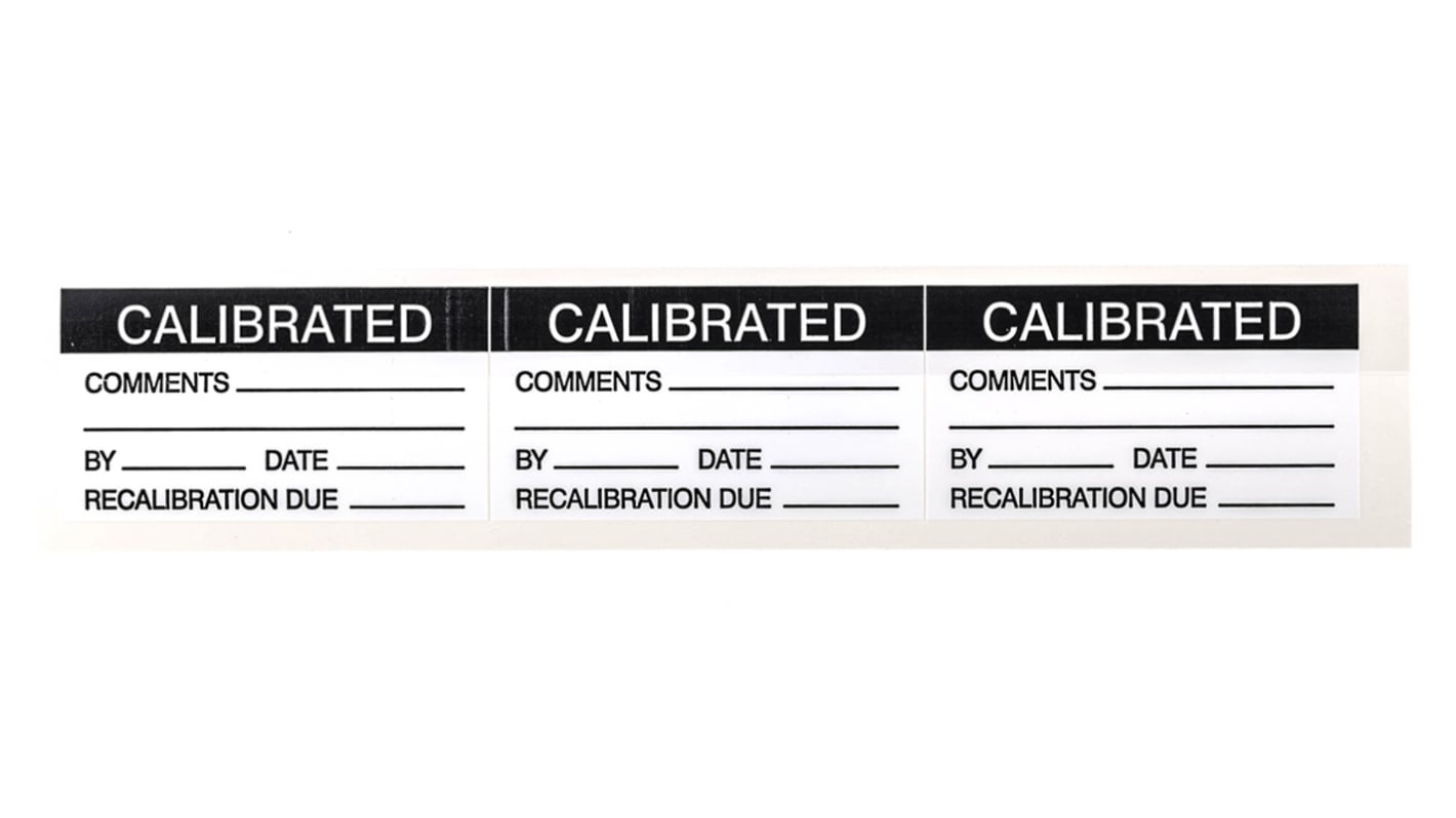 RS PRO Adhesive Pre-Printed Adhesive Label-Calibrated-. Quantity: 30