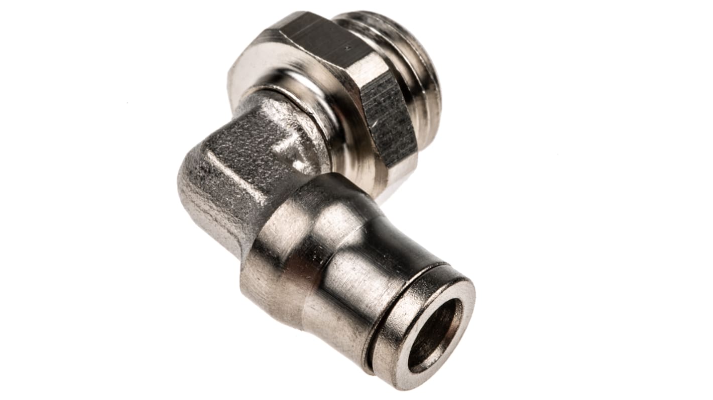 Legris LF3600 Series Elbow Threaded Adaptor, G 1/4 Male to Push In 6 mm, Threaded-to-Tube Connection Style