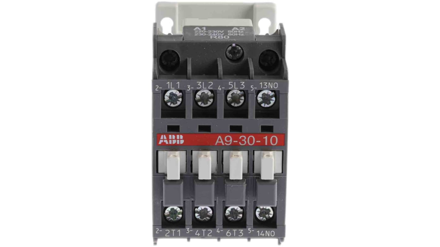 ABB A9 A Line Contactor, 230 V ac Coil, 3-Pole, 26 A, 4 kW, 3NO