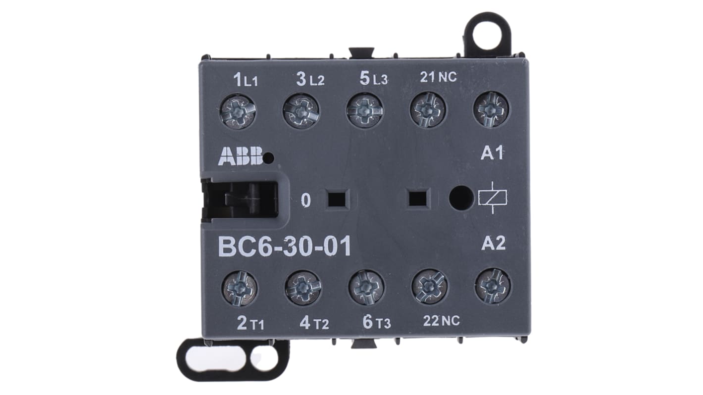 ABB BC6 B Contactor, 24 V dc Coil, 3-Pole, 9 A, 4 kW, 3NO, 690 V ac