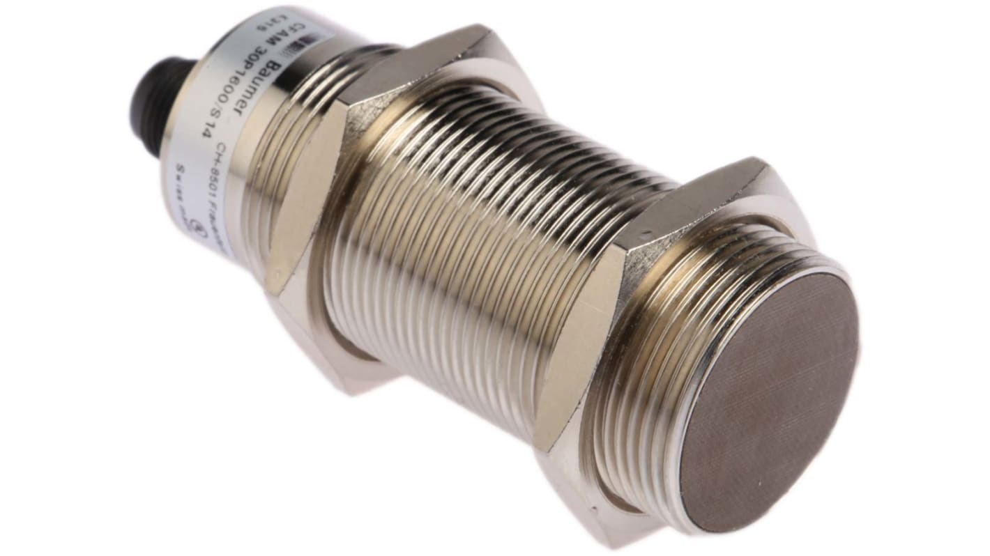Rs-Online Sensore di prossimità Cilindro filettato Baumer M30 rilevamento 15 mm 10→ 30 V c.c