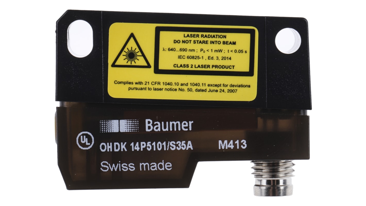 Rs-Online Sensore fotoelettrico Rettangolare Baumer a diffusione rilevamento 20 mm → 350 mm uscita PNP