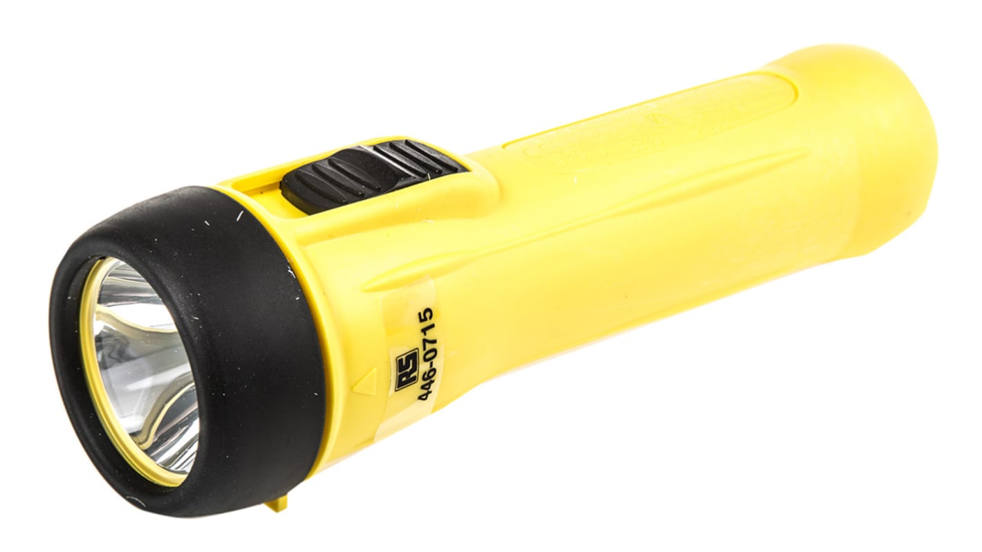 Wolf Safety 防爆手电筒, 15 lm, 氙气灯, D电池, 黄色