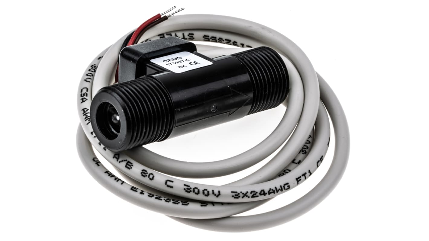 Rs-Online Sensore di flusso Gems Sensors per Liquidi flusso 1 l/min → 10 l/min