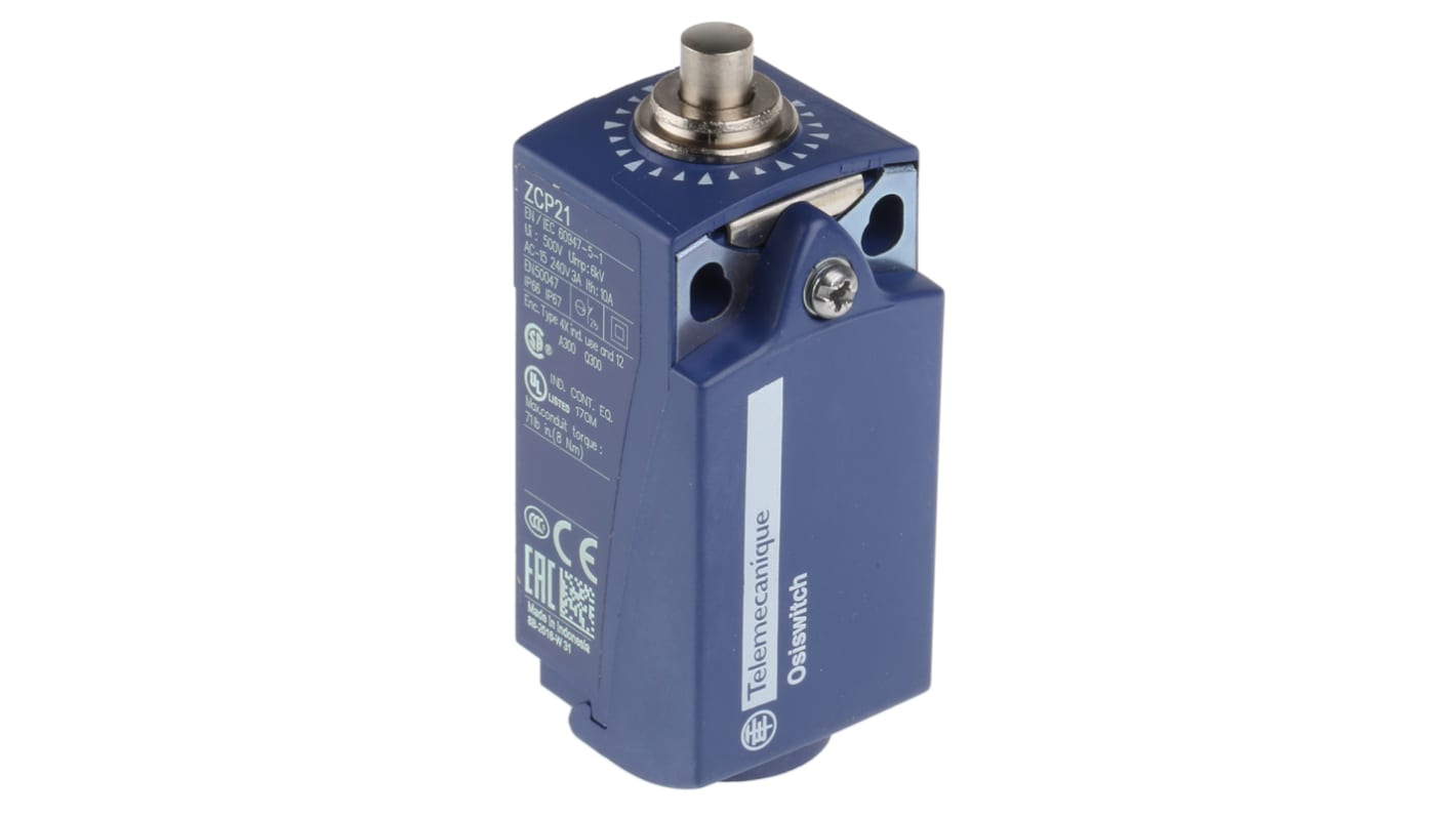 Telemecanique Sensors 柱塞式行程开关, 最大直流250V, 最大交流240V, 最大10A, IP66, IP67, 常开/常闭, OsiSense XC系列