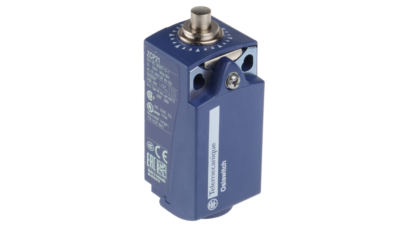 Telemecanique Sensors OsiSense XC Series Plunger Limit Switch, NO/NC, IP66, IP67, DP, Plastic Housing, 240V ac Max, 10A