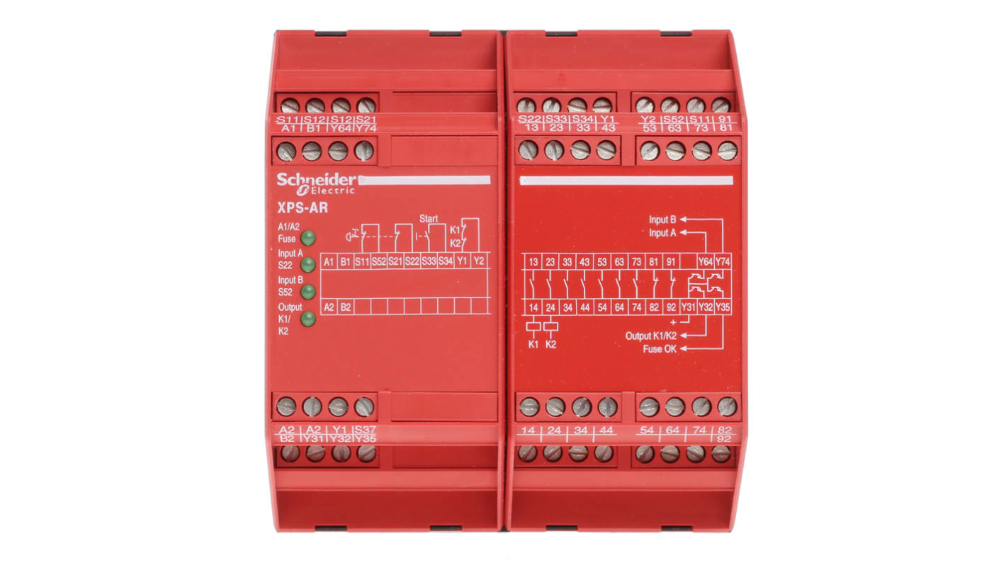 Schneider Electric Single/Dual-Channel Light Beam/Curtain Safety Relay, 24V dc, 7 Safety Contacts