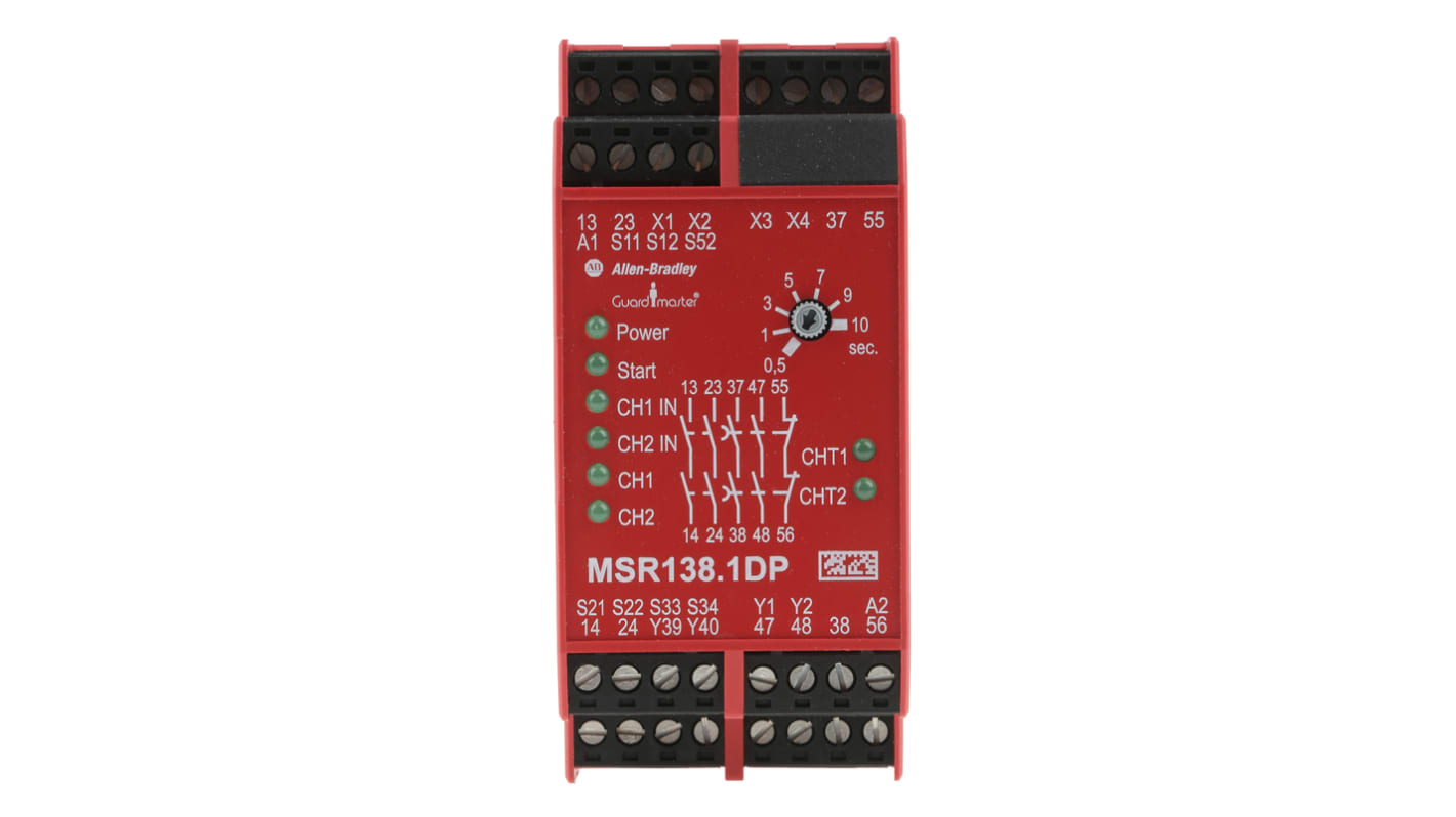 Relé de seguridad Allen Bradley Guardmaster MSR, Minotaur 440R / MSR138.1DP de 1 canal, para Control de seguridad, 24V