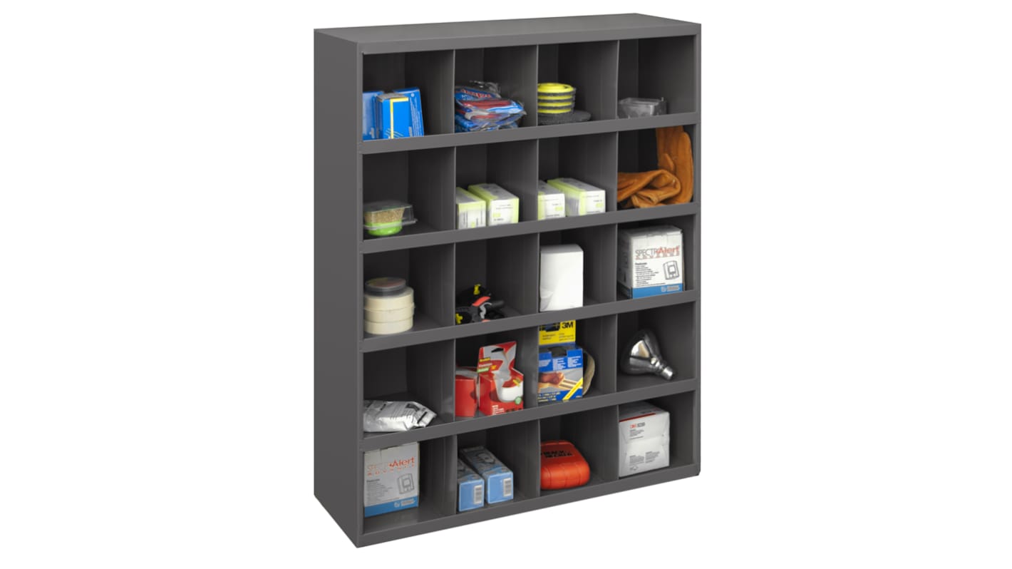 RS PRO Steel Storage Bin, 305mm x 857mm x 1067mm, Grey