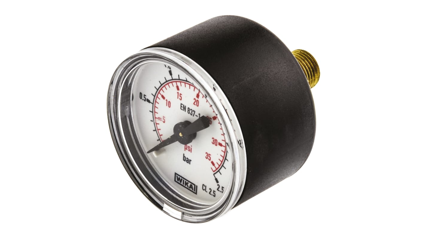 WIKA Analogue Pressure Gauge 2.5bar Back Entry 40mm Outside Diameter