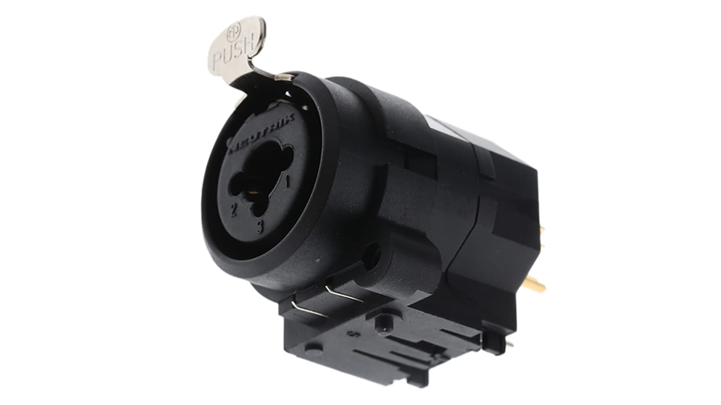 Neutrik 6芯卡侬头母座至母座, 面板安装, 50 V, 7.5A, 直向