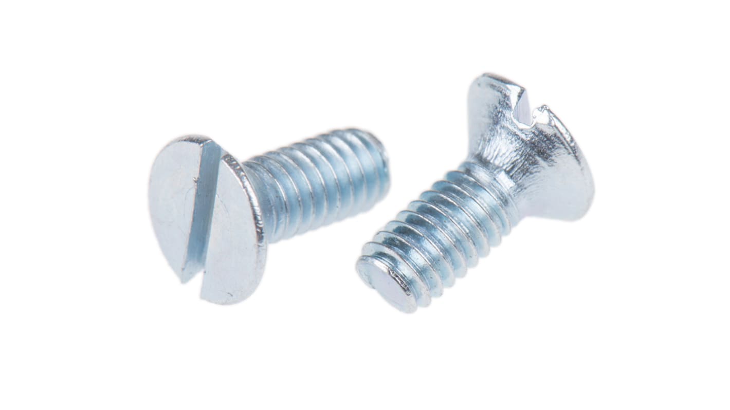 RS PRO Senkkopf Schlitz Schrauben verzinkt, M2.5 x 6.0mm Stahl