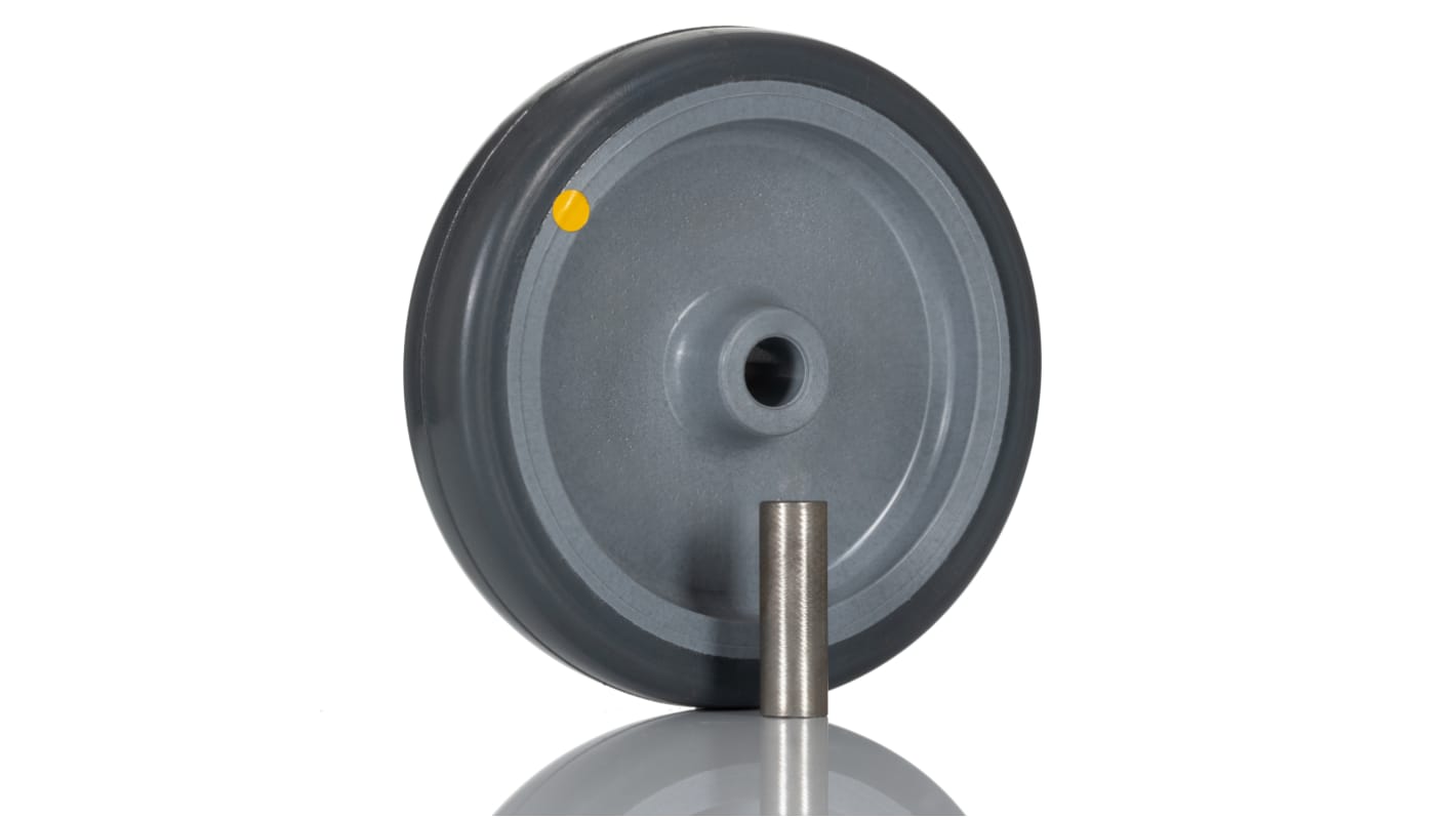 Kółko do wózka, Lite, Guma, Czarny, obc.: 60kg, śred.: 100mm, szer.: 22mm
