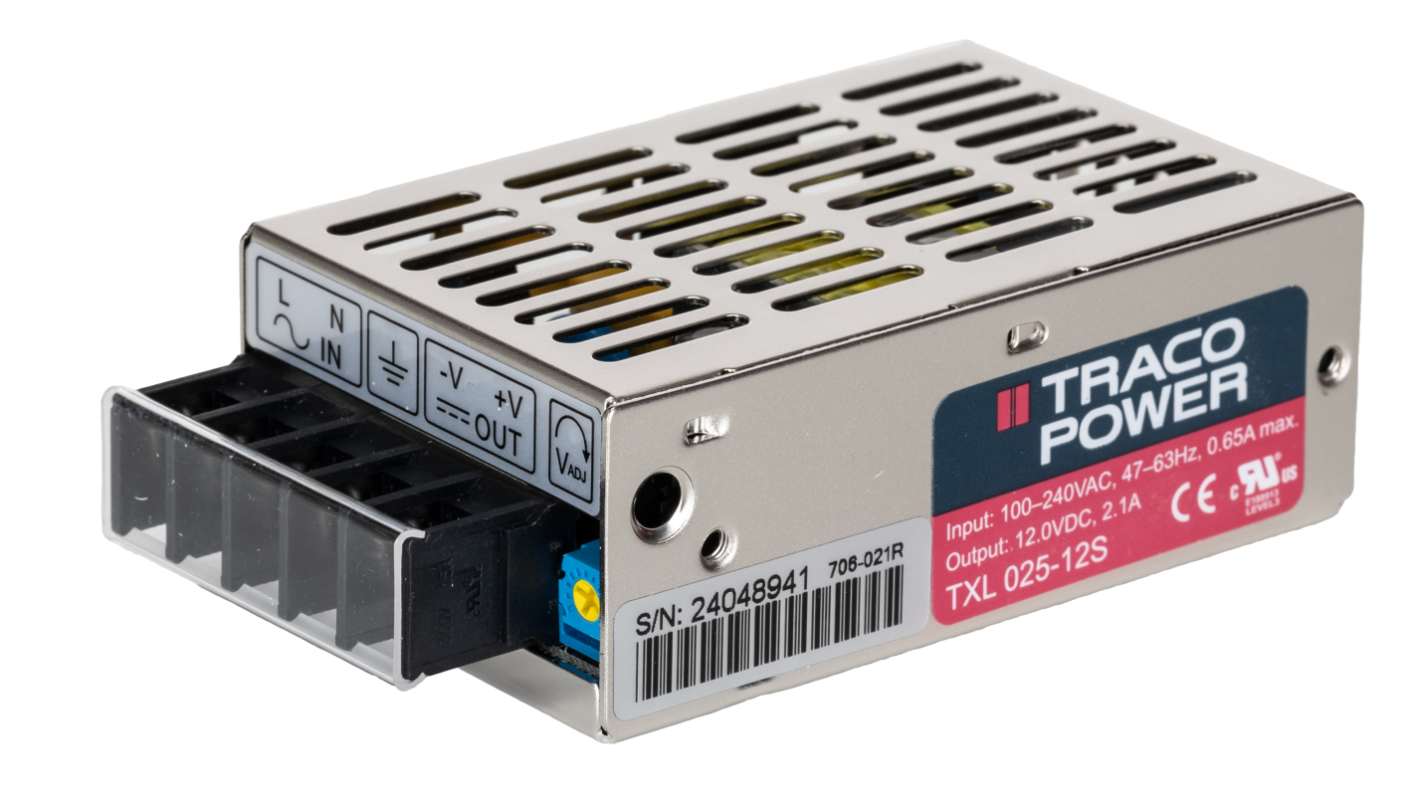 TRACOPOWER TXL 025 Schaltnetzteil, 12V dc / 2.1A 25W 88 → 264V ac Geschlossen, Gehäusemontage