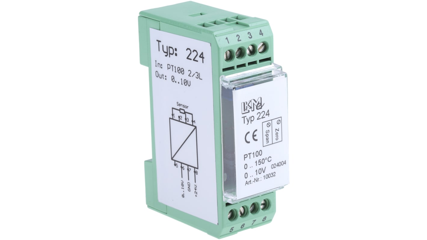 LKMelectronic LKM 224 Temperature Transmitter PT100 Input, 15 → 35 V, -25 → +85 °C