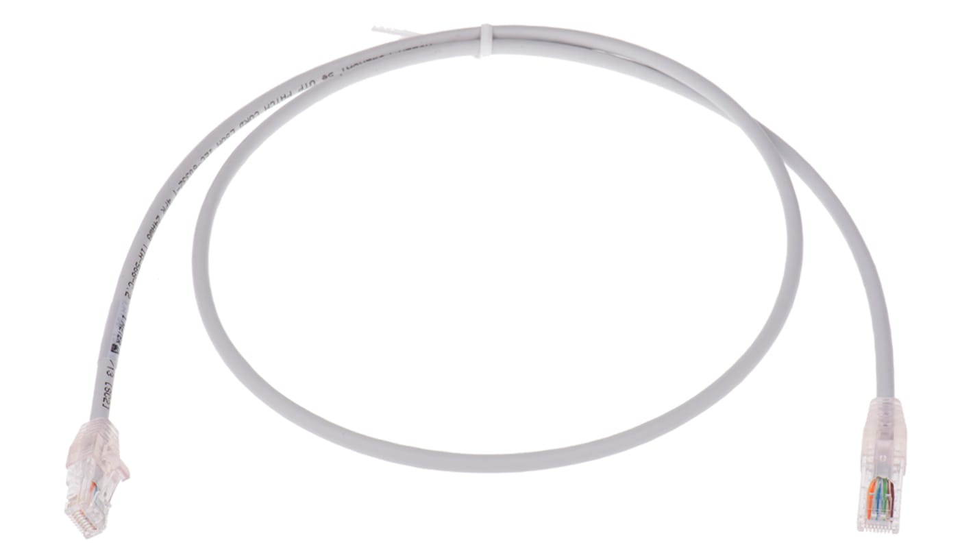 Molex Premise Networks, 1m Cat5e, Grey RJ45 to Male RJ45 Male, U/UTP Unshielded, Terminated PVC Sheath