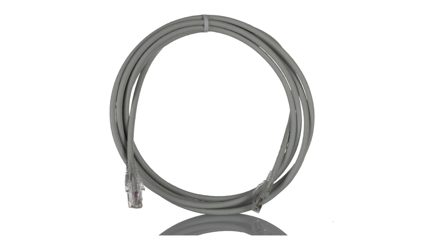 Molex Premise NetworksPowerCat 5E, 3m Cat5e, Grey RJ45 to Male RJ45 Male, U/UTP Unshielded, Terminated PVC Sheath