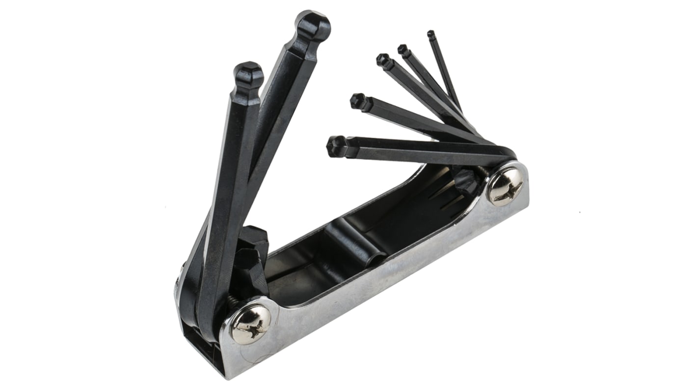 RS PRO 7 piece Folding Imperial Hex Key Set, 3/32 → 5/16in