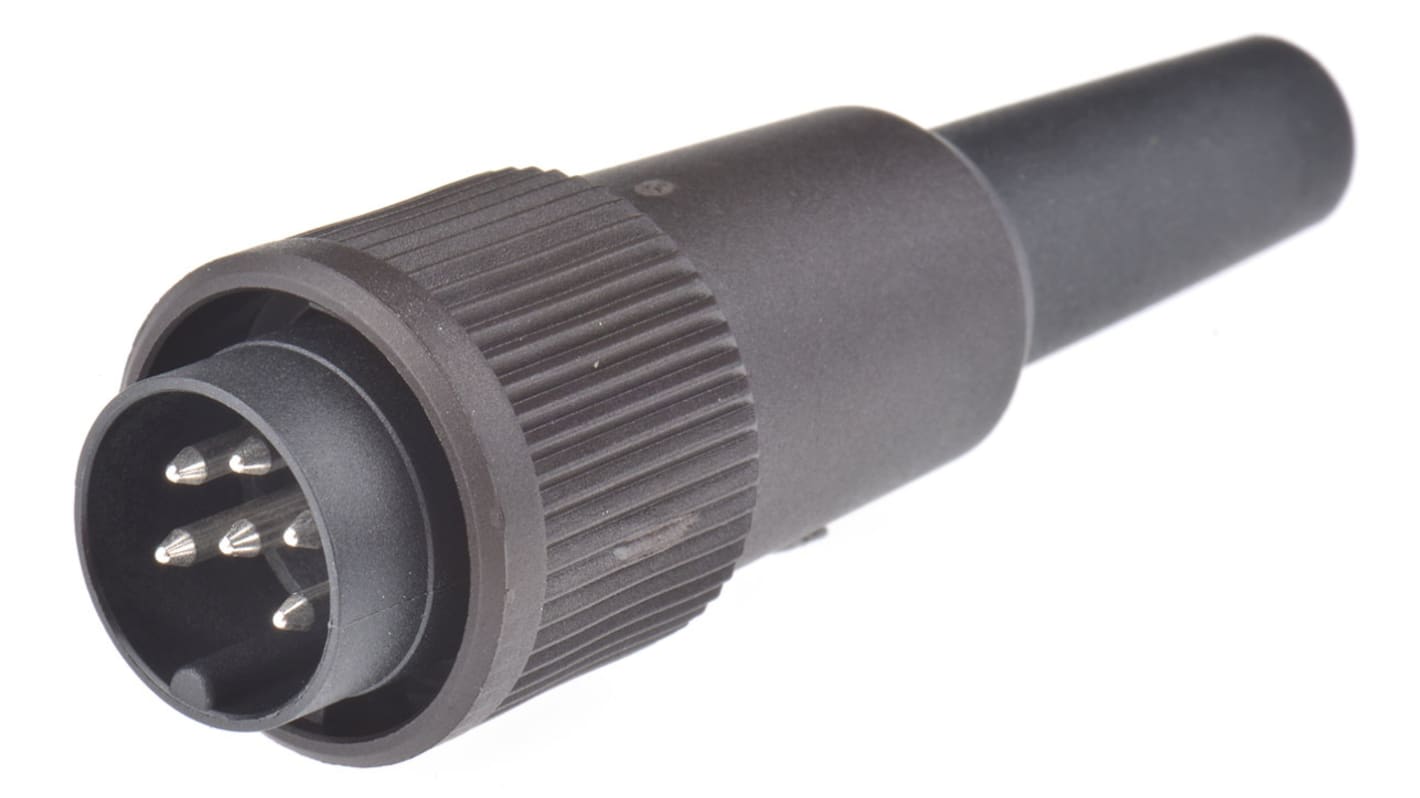 Binder Circular Connector, 6 Contacts, Cable Mount, Miniature Connector, Plug, Male, IP40, 678 Series
