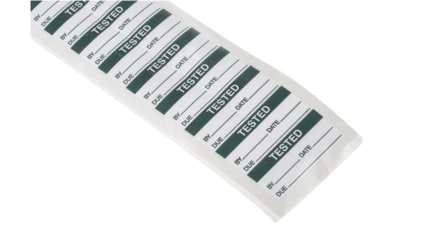 Etiqueta adhesiva preimpresa, RS PRO, 140 Etiquetas Tested