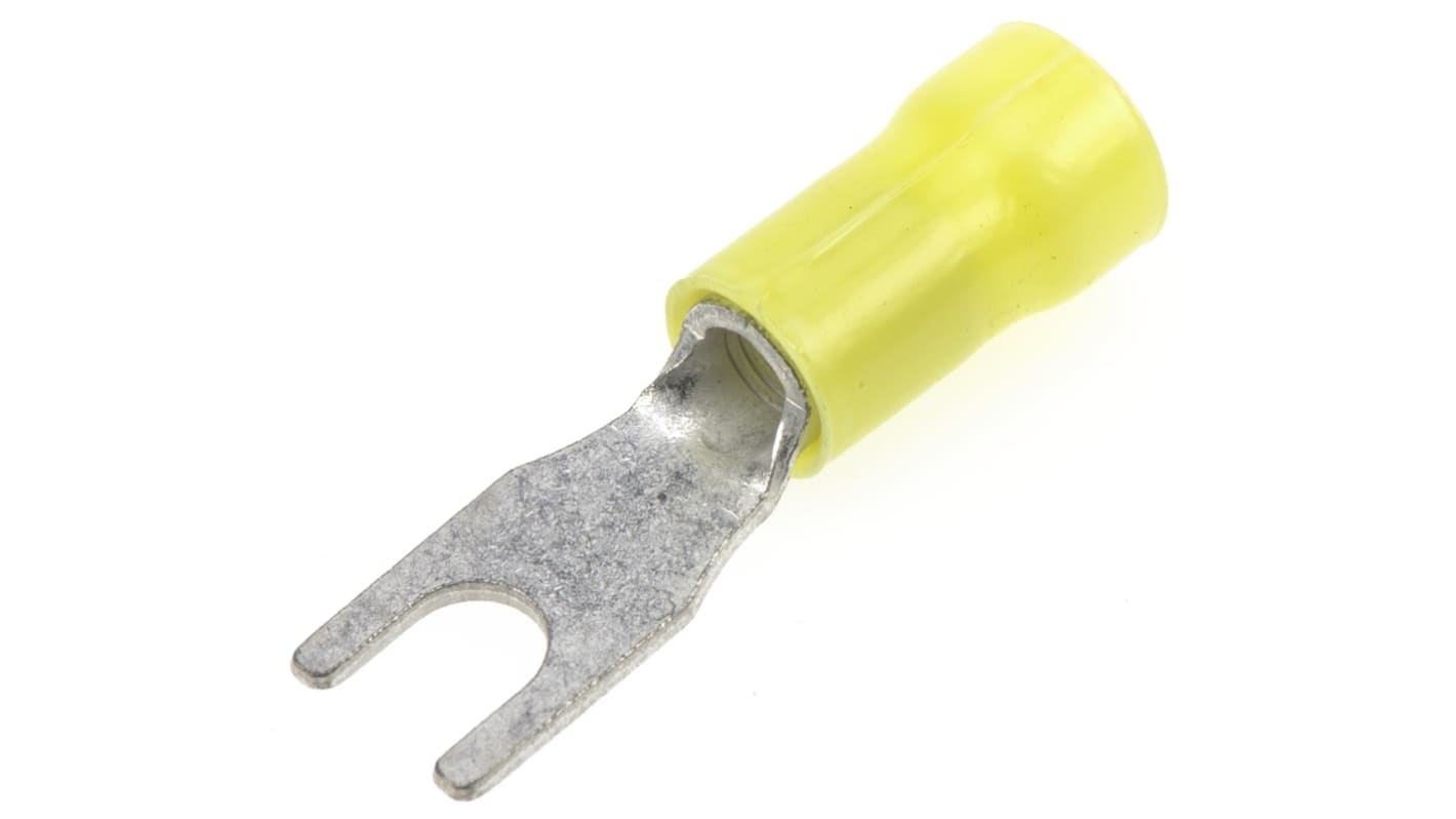 TE Connectivity, PLASTI-GRIP Insulated Crimp Spade Connector, 2.6mm² to 6.6mm², 12AWG to 10AWG, M4 Stud Size Vinyl,